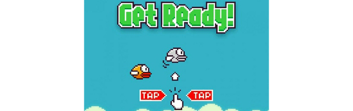 Flappy Bird游戏，玩家只需要用一根手指来操控 