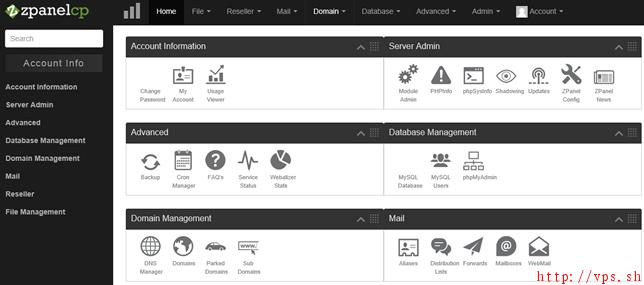 香港VPS面板ZPanel安装教程及简单的应用说明