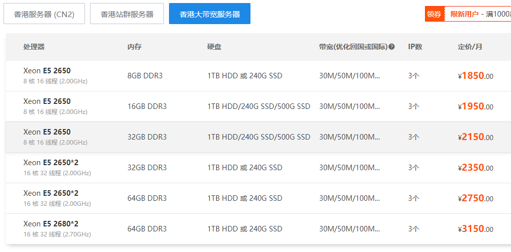 影视服务器价格表